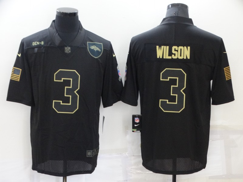 Men's Denver Broncos Russell Wilson #3 Black Jersey